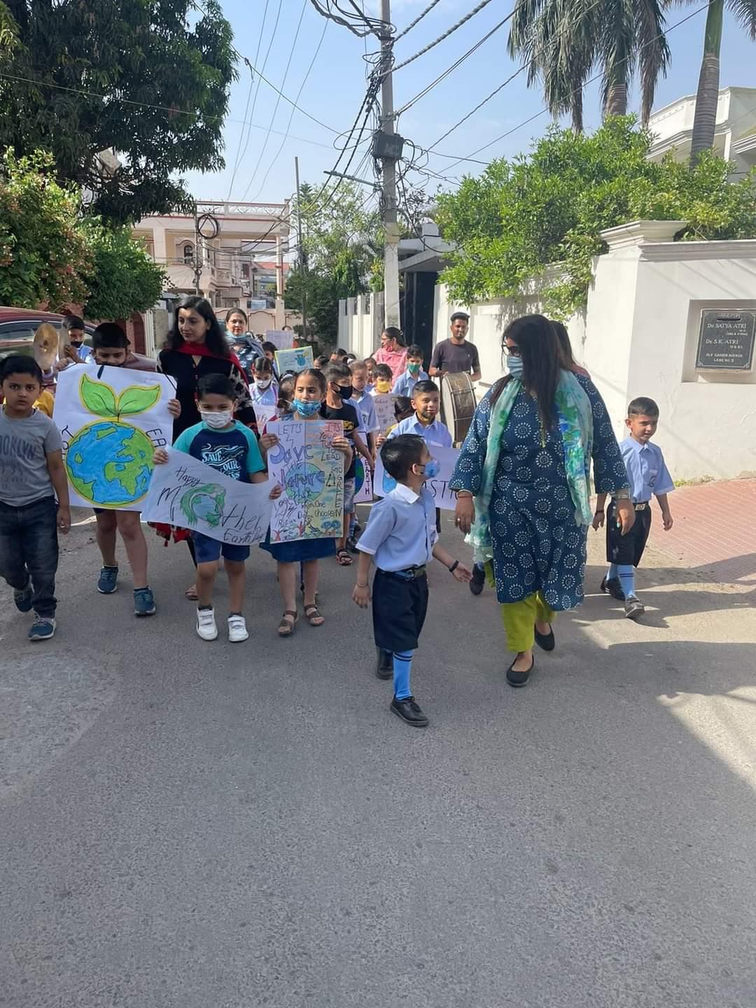 Earth Day Rally by Kindergarten Students