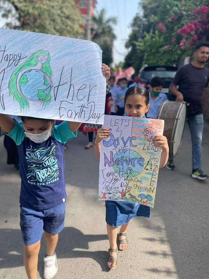 Earth Day Rally by Kindergarten Students
