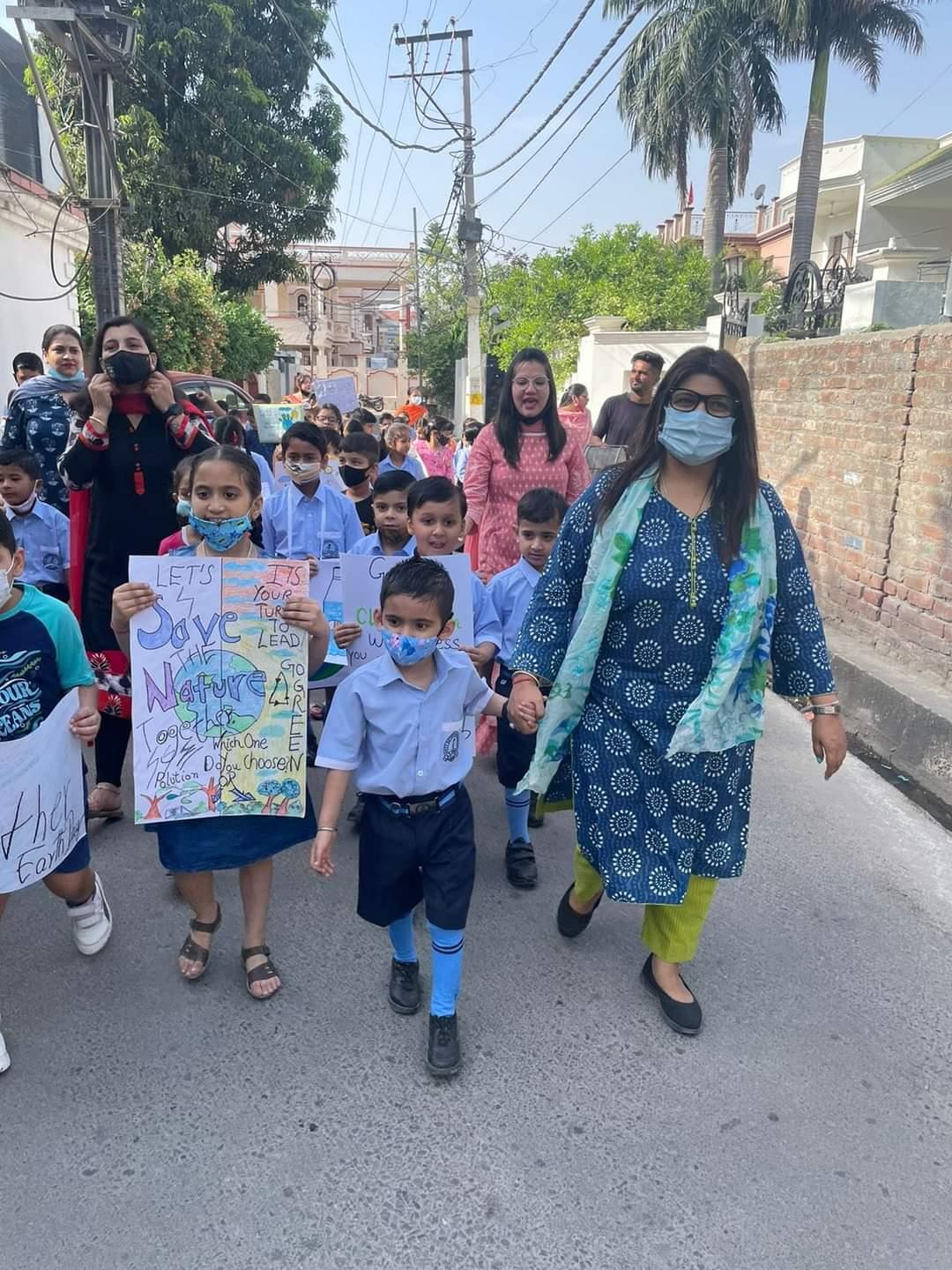 Earth Day Rally by Kindergarten Students