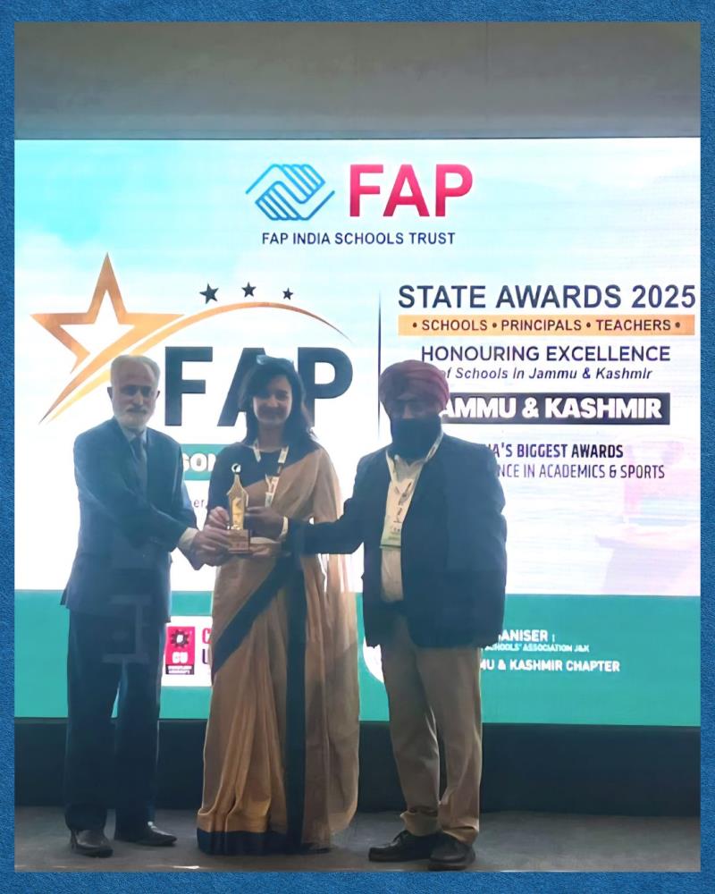 DBN Amarvilla received FAP ( India) State Award 2025 for best school.